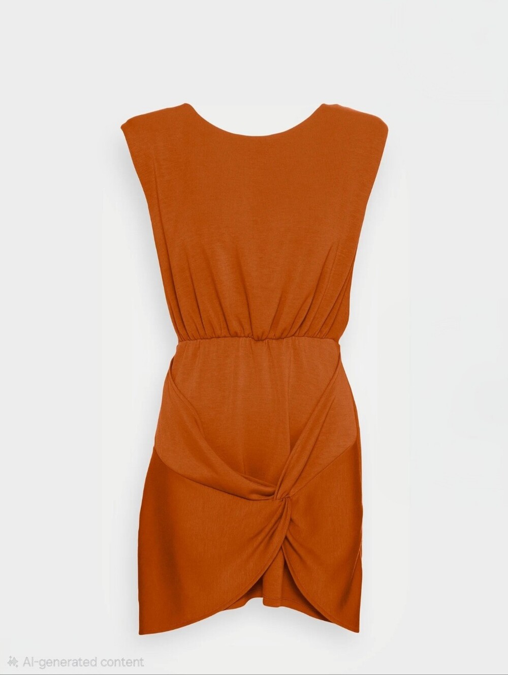 Free People Rust Orange Knot-Detail Sleeveless Dress Size M